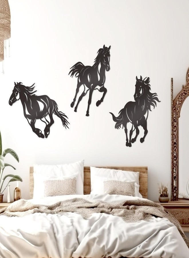 Bnesi 3 Pcs Metal Horse Wall Art Running Wall Art Decor Western Wall Art Rustic Metal Bathroom Decoration Western Home Decor for Bedroom Living Room Bathroom (Horse) - Image 4